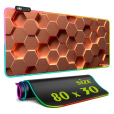 Геймерський килимок для мишки SKY (GMS-WT 8030/155-3) Hexagon / RGB підсвічування / 80x30 см