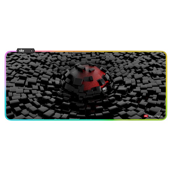 Геймерський килимок для мишки SKY (GMS-WT 9040/156) Hexagon / RGB підсвічування / 90x40 см
