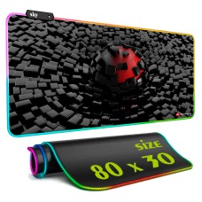 Геймерський килимок для мишки SKY (GMS-WT 8030/156) Hexagon / RGB підсвічування / 80x30 см