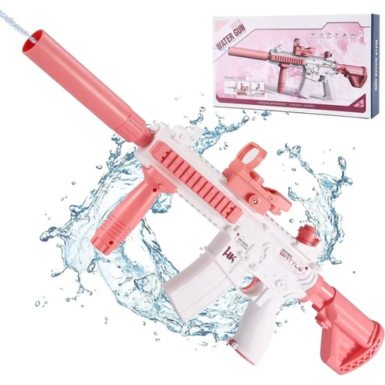 Дитячий електричний акумуляторний водяний автомат із прицілом Water Gun M416 , Pink