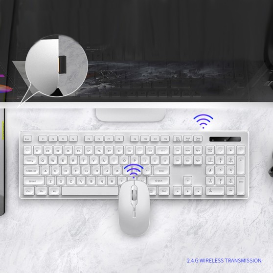 Комплект клавіатура + миша бездротова SKY (V3 MAX) White, (EN)