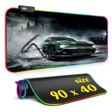 Геймерський килимок для мишки SKY (GMS-WT 9040/181) Muscle Car / RGB підсвічування / 90x40 см