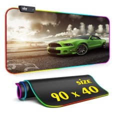 Геймерський килимок для мишки SKY (GMS-WT 9040/182) Muscle Car/ RGB підсвічування / 90x40 см