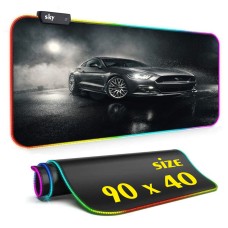 Геймерский коврик для мышки SKY (GMS-WT 9040/186) Muscle Car / RGB подсветка / 90x40 см