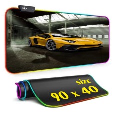 Геймерський килимок для мишки SKY (GMS-WT 9040/188) Muscle Car / RGB підсвічування / 90x40 см