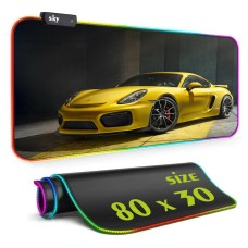 Геймерський килимок для мишки SKY (GMS-WT 8030/189) Muscle Car / RGB підсвічування / 80x30 см