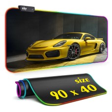 Геймерський килимок для мишки SKY (GMS-WT 9040/189) Muscle Car / RGB підсвічування / 90x40 см