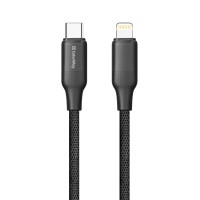 Кабель ColorWay USB Type-C - Lightning (M/M), TPE embossed, 3А, 2 м, Black (CW-CBPDCL102-BK)