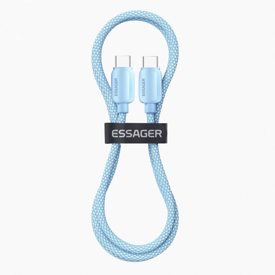 Кабель Essager Breeze USB Type-C - USB Type-C (M/M), 100W, 2 м Blue (EXCTT1-WLA03-P)