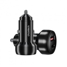 Автомобильное зарядное устройство Choetech (1USB Type C; 1USB) 60W PD3.0 QC3.0 Black (TC0014)