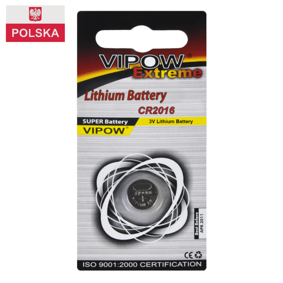 Батарейка Vipow - Extreme (BAT0194) CR2016 (1 шт. / блистер)