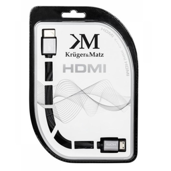 Кабель HDMI 2.0 -mini HDMI Kruger&Matz (KM0325) 180 см, Black