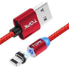Магнитный кабель TOPK apple-lightning (R) для зарядки (100 см) Red