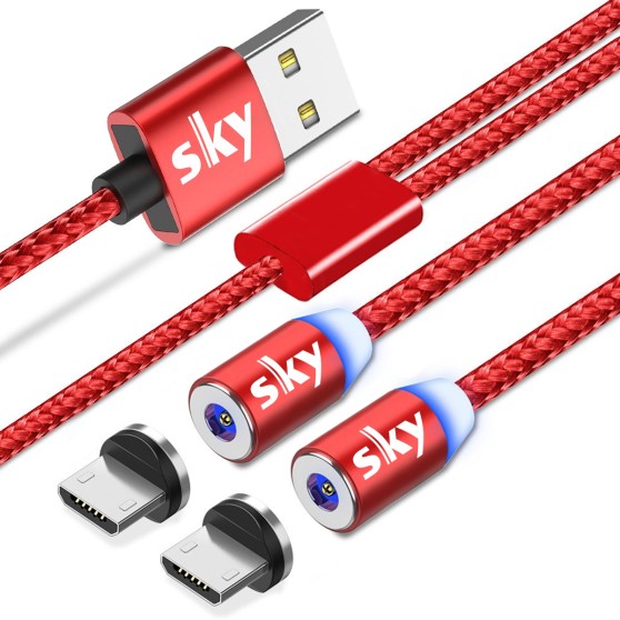 Магнітний кабель SKY micro USB (R DUAL) для заряджання (120 см)