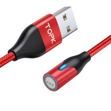 Магнітний кабель TOPK (AM38) без конектора (SR 3A-40) для заряджання та передачі даних (100 см) Red