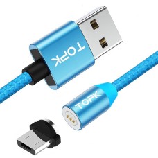 Магнитный кабель TOPK (AM37) micro USB (SR 5A-10) для зарядки и передачи данных (100 см) Blue