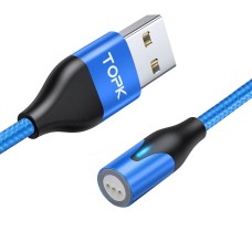 Магнітний кабель TOPK (AM38) без конектора (SR 3A-40) для заряджання та передачі даних (100 см) Blue