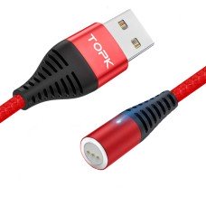 Магнитный кабель TOPK (AM68) без коннектора (SR 5A-30) для зарядки и передачи данных (100 см) Red