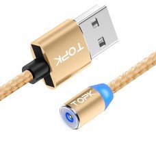 Магнітний кабель TOPK без конектора (R) для заряджання (100 см) Gold