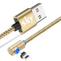 Магнитный кабель SKY apple-lightning (L) для зарядки (100 см) Gold