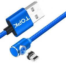 Магнитный кабель TOPK apple-lightning (L) для зарядки (100 см) Blue