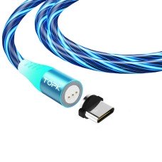 Магнітний кабель TOPK (AM16) type C (SRZ 5A) для заряджання та передачі даних (100 см) Blue