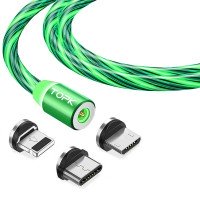Магнитный кабель TOPK 3в1 (RZ) для зарядки (100 см) Green