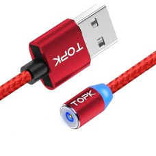 Магнітний кабель TOPK без конектора (R) для заряджання (100 см) Red