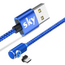 Магнитный кабель SKY microUSB (L) для зарядки (100 см) Blue