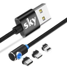 Магнитный кабель SKY 3в1 (L) для зарядки (100 см) Black