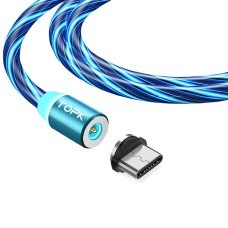 Магнітний кабель TOPK type C (RZ) для заряджання (100 см) Blue
