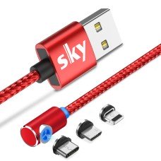 Магнитный кабель SKY 3в1 (L) для зарядки (100 см) Red