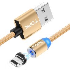 Магнитный кабель TOPK apple-lightning (R) для зарядки (100 см) Gold