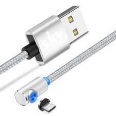 Магнітний кабель SKY microUSB (L) для заряджання (100 см) Silver