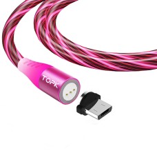Магнитный кабель TOPK (AM16) micro USB (SRZ 5A) для зарядки и передачи данных (100 см) Red