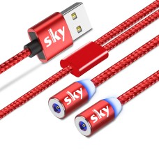 Магнітний кабель SKY без конектора (R DUAL) для заряджання (120 см) Red