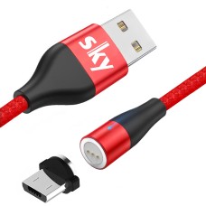 Магнітний кабель SKY (AM60) micro USB (SR 5A-201) для заряджання та передачі даних (100 см) Red