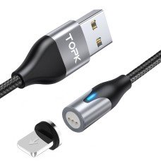 Магнітний кабель TOPK (AM38) apple-lightning (SR 3A-40) для заряджання та передачі даних (100 см) Silver