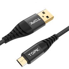 Кабель TOPK USB (T2) micro USB (100 см) Black