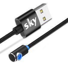 Магнітний кабель SKY без конектора (L) для заряджання (100 см) Black