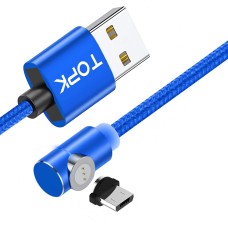 Магнітний кабель TOPK (AM69) micro USB (SL 3A) для заряджання та передачі даних (100 см) Blue