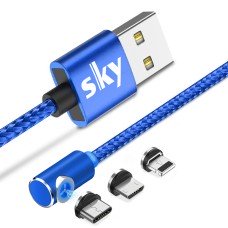 Магнитный кабель SKY 3в1 (L) для зарядки (100 см) Blue