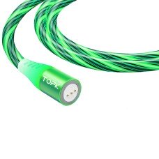Магнитный кабель TOPK (AM16) без коннектора (SRZ 5A) для зарядки и передачи данных (100 см) Green