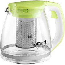 Чайник Lamart - Verre (LT7026) 1,1 л/12,5 см, скло/пластик, прозорий/зелений