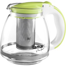 Чайник Lamart - Verre (LT7028) 1,5 л / 13 см, стекло/пластик, прозрачный/зеленый
