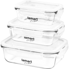 Набір 3 лотки Lamart - AIR (LT6011) 6 елементів, скло/пластик, прозорий