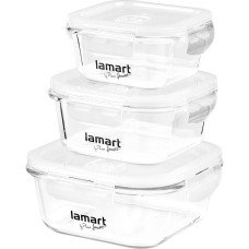 Набір 3 лотки Lamart - AIR (LT6012) 6 елементів, скло/пластик, прозорий
