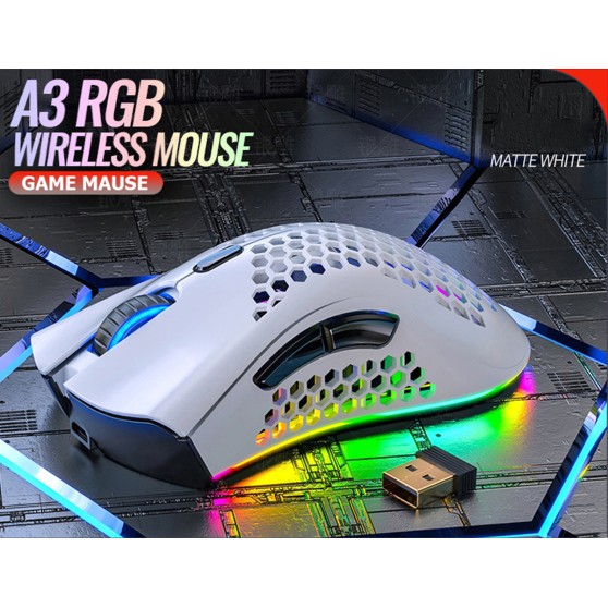 Миша бездротова SKY (A3) White, акумулятор, RGB