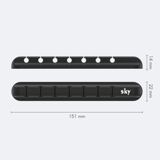 Органайзер для кабелю SKY (R BOX 3/7) на 7 фіксаторів Black