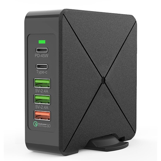 Зарядний пристрій SKY (H 01) QC/PD/TC/2USB (75W) Black